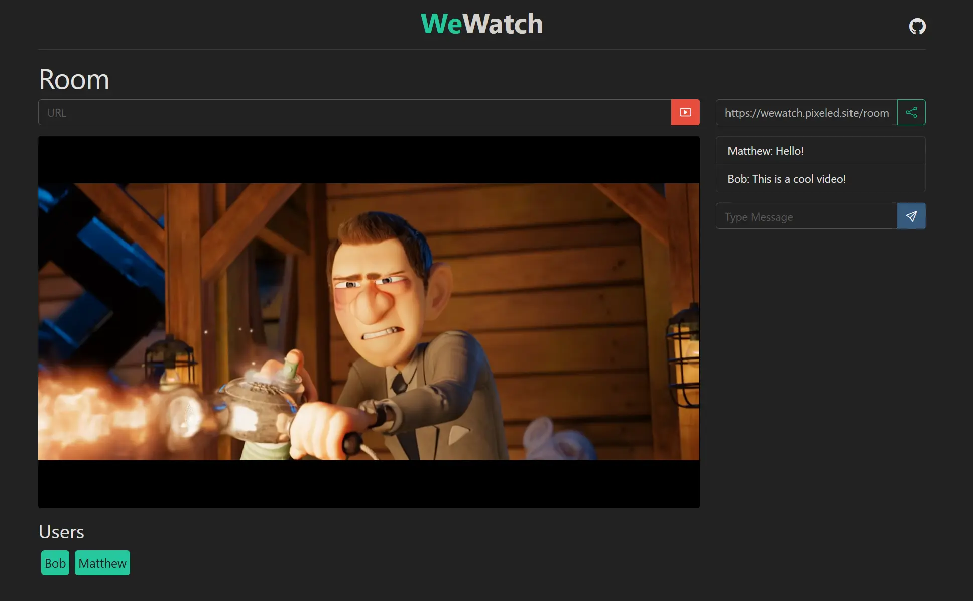 Screenshot of WeWatch website